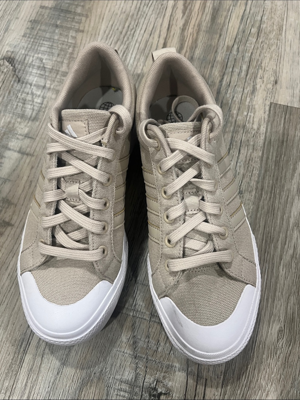 adidas Women's Athletic Sneakers in Beige and White